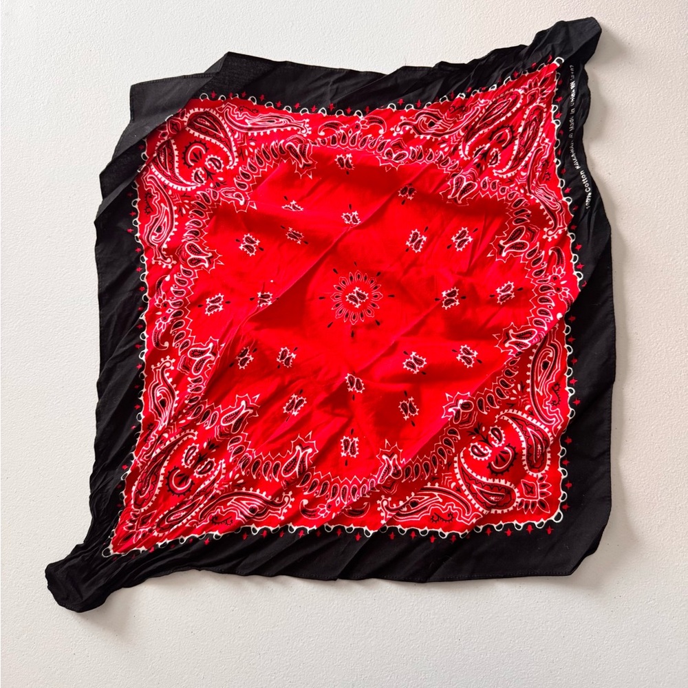 Red & Black Paisley Bandana Scarf